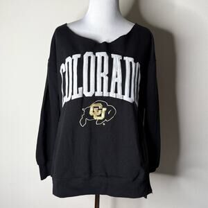 Pressbox Black Colorado Buffaloes Pocketed Arch Sweatshirt